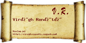 Virágh Renátó névjegykártya